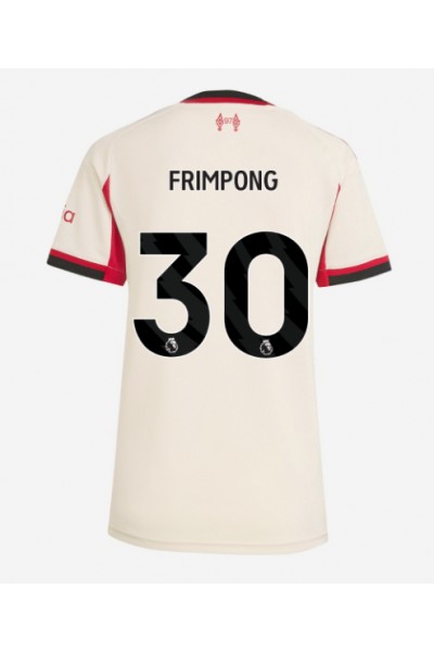 Liverpool Jeremie Frimpong #30 Jalkapallovaatteet Naisten Vieraspaita 2025-26 Lyhythihainen Liverpool Jeremie Frimpong #30 Jalkapallovaatteet Naisten Vieraspaita 2025-26 Lyhythihainen